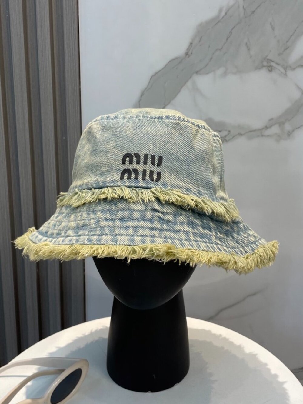 Miu Miu Washed Soft Denim Bucket Hat (Unisex)